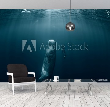 Afbeeldingen van Sperm whale and Freediver